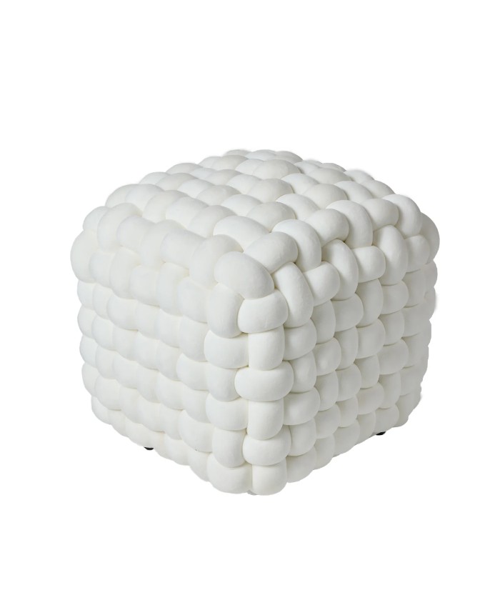 DAS HOME ΔΙΑΚΟΣΜΗΤΙΚΟ ΠΟΥΦ 43Χ43Χ40 2275 WHITE