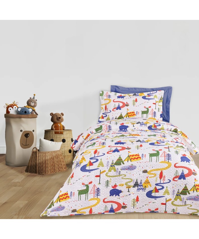 DAS KIDS ΚΟΥΒΕΡΛΙ ΜΟΝΟ 4927 BLUE, GREEN, WHITE