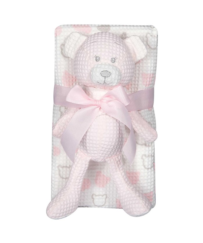 GREENWICH POLO CLUB ΚΟΥΒΕΡΤΑ ΠΙΚΕ 75X100 ΒΑΒΥ ESSENTIAL 8855 PINK, WHITE