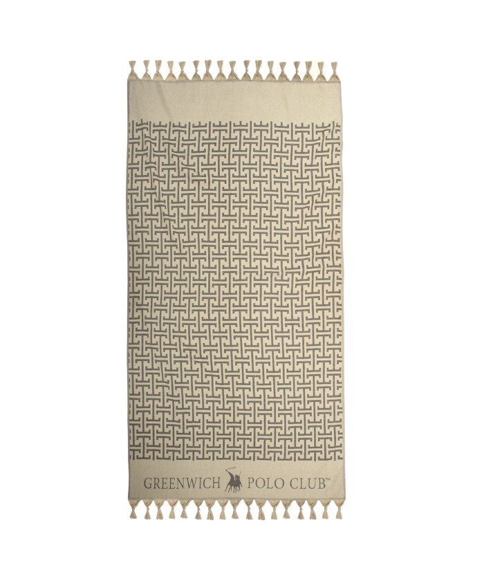 GREENWICH POLO CLUB ΠΕΤΣΕΤΑ-ΠΑΡΕΟ 90Χ170 4057 BEIGE, BLACK