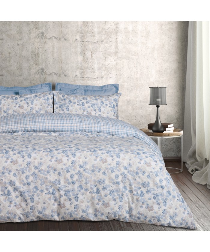 DAS HOME ΣΕΤ ΠΑΠΛΩΜΑΤΟΘΗΚΗ ΜΟΝΗ HAPPY FLANNEL 9637 BLUE, TAUPE