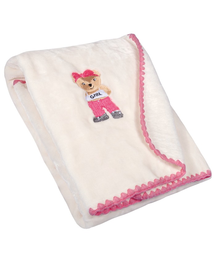 GREENWICH POLO CLUB ΚΟΥΒΕΡΤΑ VELOUR 110X140 ΒΑΒΥ 8839 IVORY, PINK