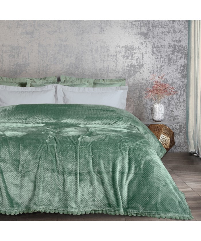 DAS HOME ΚΟΥΒΕΡΤΑ FLEECE 220Χ240 1184 DARK MINT