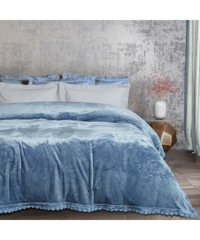 DAS HOME ΚΟΥΒΕΡΤΑ FLEECE 220Χ240 1186 DUSTY BLUE