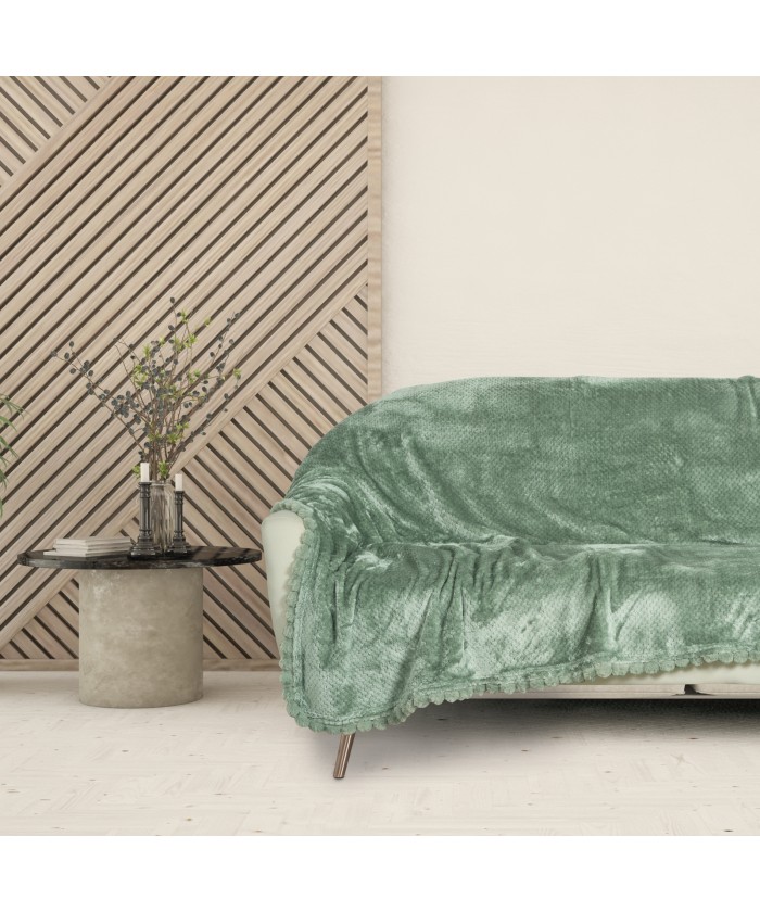 DAS HOME ΚΟΥΒΕΡΤΑ FLEECE 130Χ170 1184 DARK MINT
