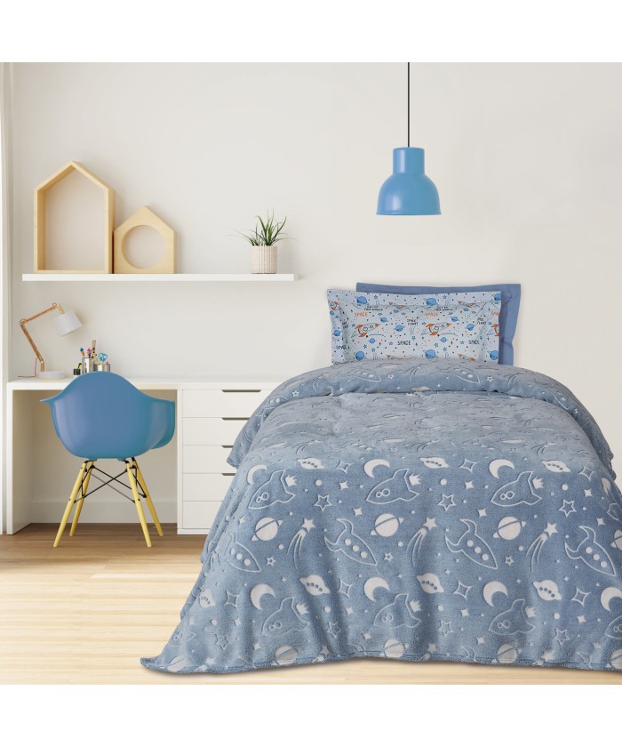 DAS KIDS ΚΟΥΒΕΡΤΑ FLEECE 160Χ220 4899 BLUE, WHITE