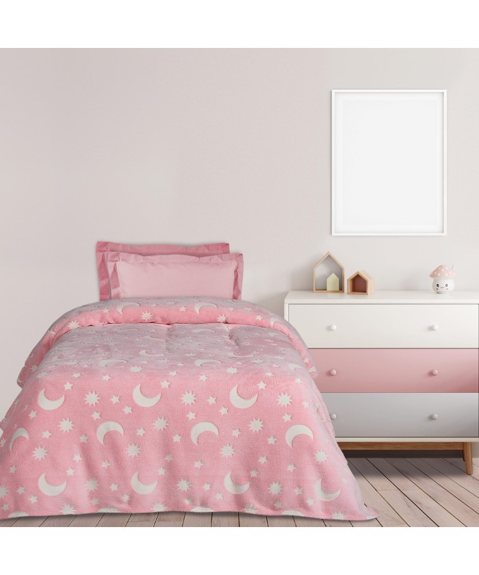 DAS KIDS ΚΟΥΒΕΡΤΑ FLEECE 160Χ220 4897 PINK, WHITE