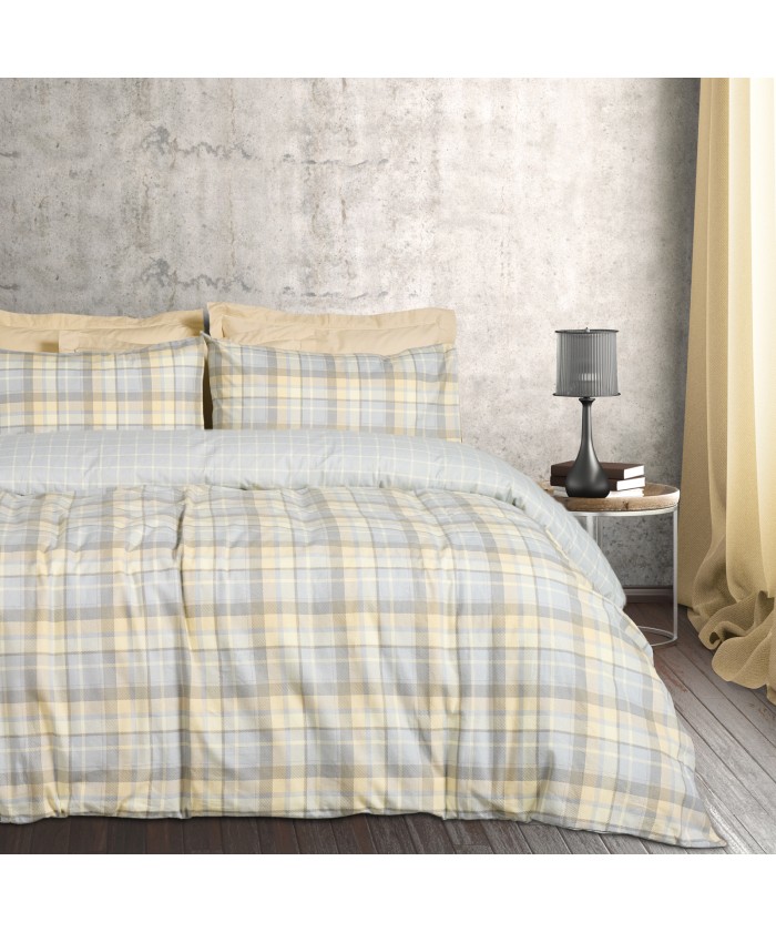 DAS HOME ΣΕΤ ΣΕΝΤΟΝΙΑ ΥΠΕΡΔΙΠΛΑ HAPPY FLANNEL 9639 GREY, TAUPE