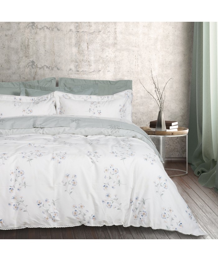 DAS HOME ΣΕΝΤΟΝΙΑ ΣΕΤ ΥΠΕΡΔΙΠΛΑ PRESTIGE 1685 ECRU, GREEN