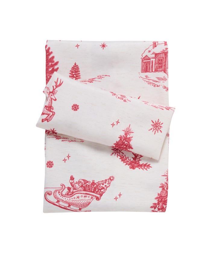 DAS HOME CHRISTMAS RUNNER 45Χ140 0772 ECRU, RED