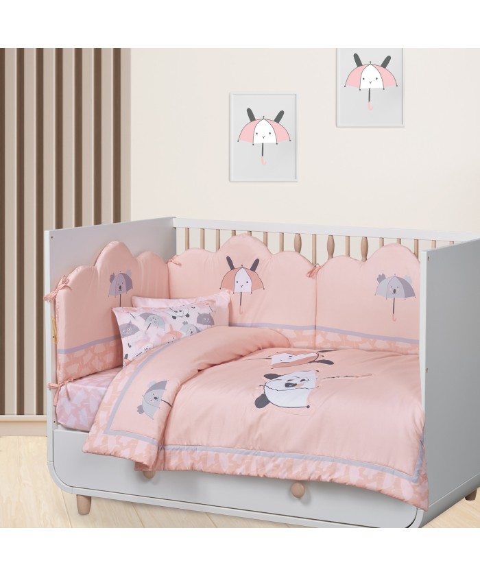 DAS BABY ΚΟΥΒΕΡΛΙ FUN 4878 ΓΚΡΙ, ΛΕΥΚΟ, ΡΟΖ