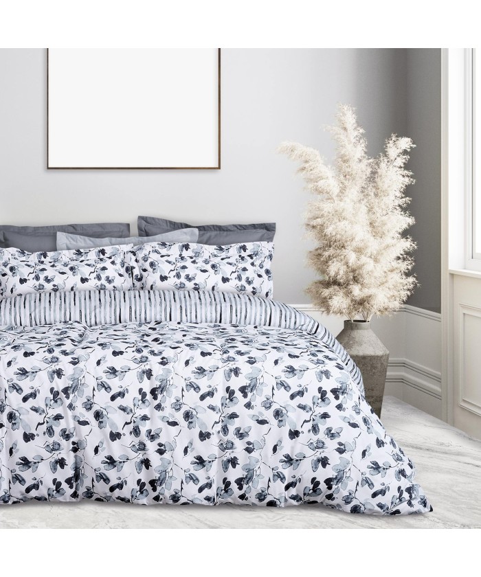 DAS HOME ΣΕΤ ΣΕΝΤΟΝΙΑ ΜΟΝΑ ΜΕ ΛΑΣΤΙΧΟ CASUAL 5417 ΓΚΡΙ, ΜΑΥΡΟ