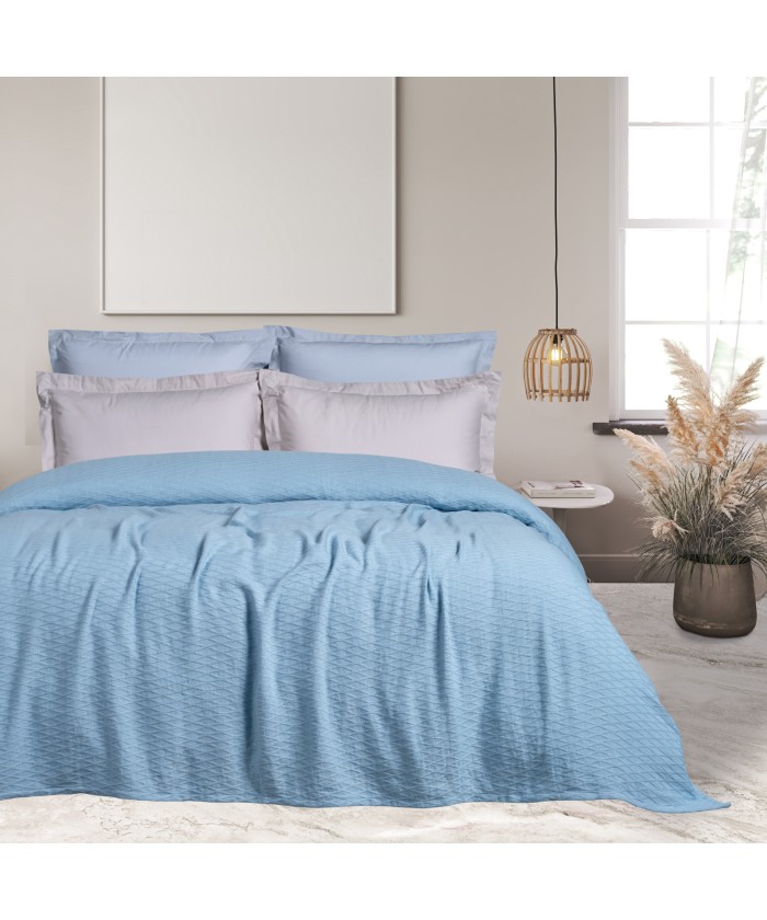 DAS HOME ΚΟΥΒΕΡΤΑ ΠΙΚΕ 220X240 0489 ΜΠΛΕ