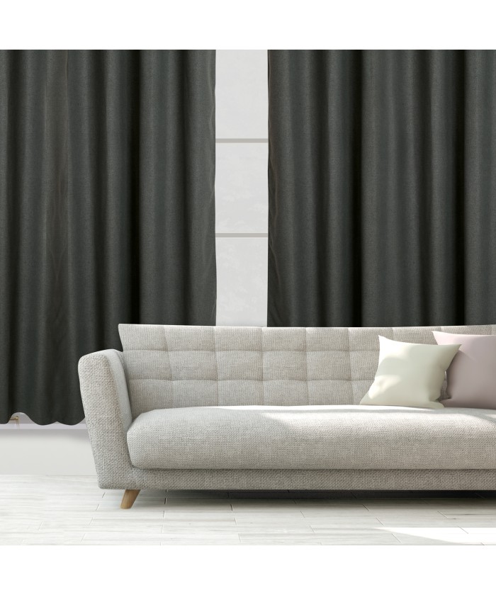 DAS HOME ΚΟΥΡΤΙΝΑ ΜΕ ΚΡΙΚΟΥΣ 140Χ270 2261 ΓΚΡΙ ΣΚΟΥΡΟ