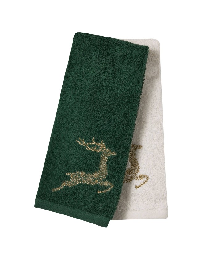 DAS HOME CHRISTMAS ΠΟΤΗΡΟΠΑΝΑ ΣΕΤ 2ΤΜΧ 40X60 0701 GREEN, IVORY