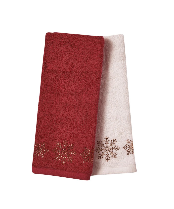 DAS HOME CHRISTMAS ΠΟΤΗΡΟΠΑΝΑ ΣΕΤ 2ΤΜΧ 40X60 0704 IVORY, RED