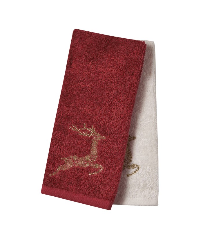 DAS HOME CHRISTMAS ΠΟΤΗΡΟΠΑΝΑ ΣΕΤ 2ΤΜΧ 40X60 0700 IVORY, RED