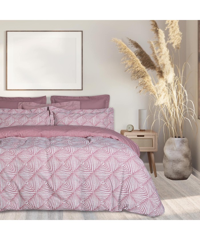 DAS HOME ΣΕΤ ΣΕΝΤΟΝΙΑ ΜΟΝΑ ΜΕ ΛΑΣΤΙΧΟ CASUAL 5408 ΛΕΥΚΟ, ΡΟΖ
