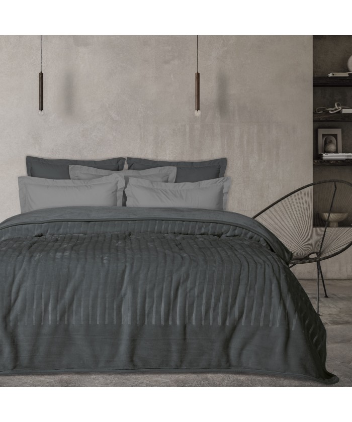 DAS HOME ΚΟΥΒΕΡΤΑ VELOUR ΥΠΕΡΔΙΠΛΗ 1349 DARK GREY
