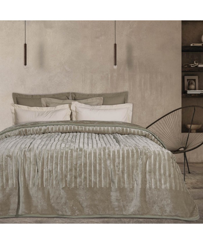 DAS HOME ΚΟΥΒΕΡΤΑ VELOUR ΥΠΕΡΔΙΠΛΗ 1350 TAUPE