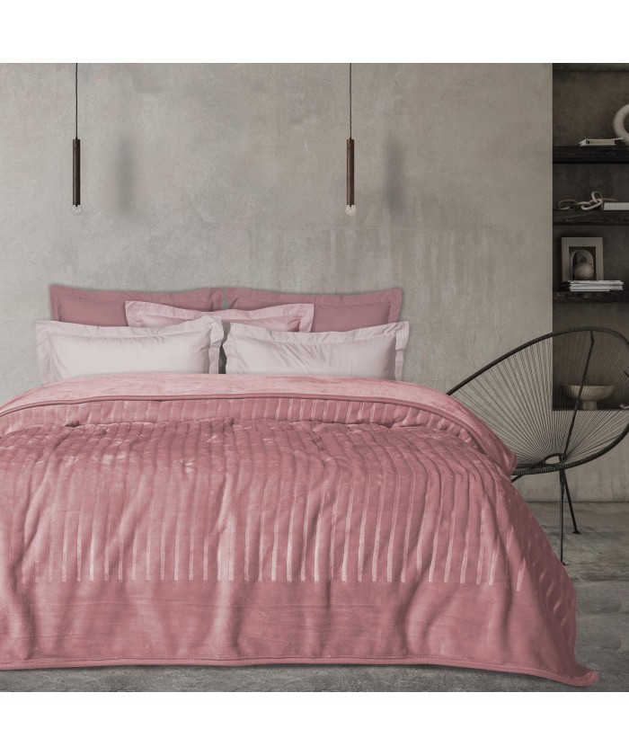 DAS HOME ΚΟΥΒΕΡΤΑ VELOUR ΥΠΕΡΔΙΠΛΗ 1352 PINK