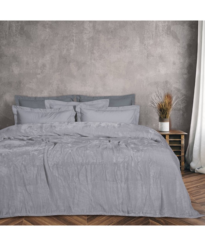 DAS HOME ΚΟΥΒΕΡΤΑ VELOUR ΥΠΕΡΔΙΠΛΗ 1342 ΓΚΡΙ