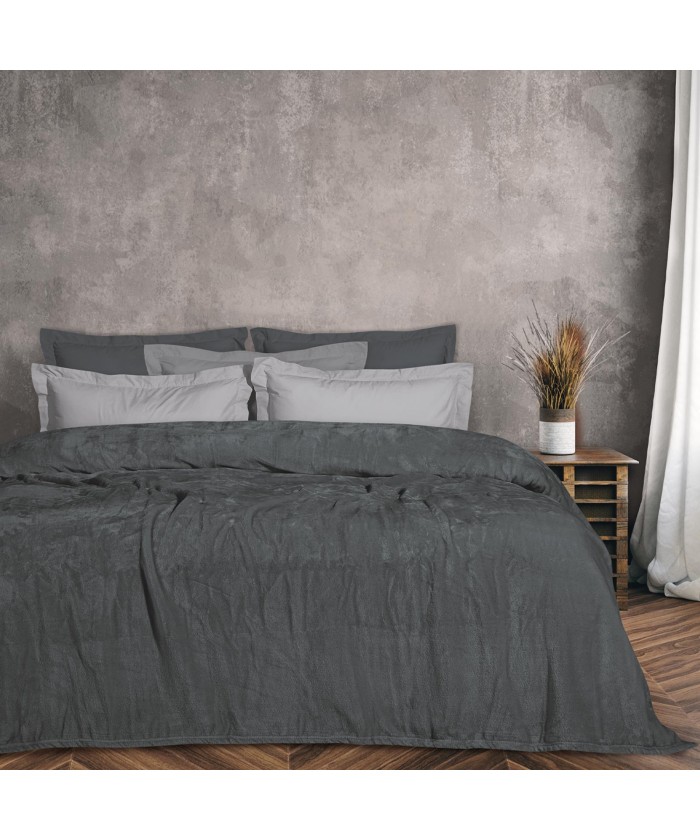 DAS HOME ΚΟΥΒΕΡΤΑ VELOUR ΥΠΕΡΔΙΠΛΗ 1343 ΓΡΑΦΙΤΗΣ