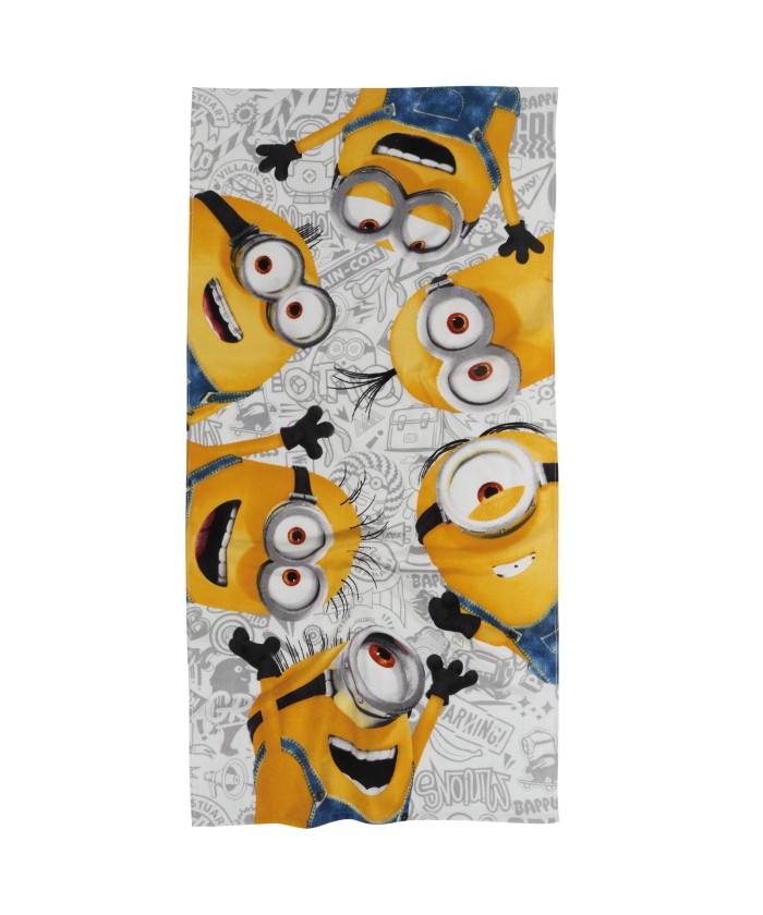 ΠΕΤΣΕΤΑ ΘΑΛΑΣΣΗΣ MINIONS 70Χ140 5866 ΓΚΡΙ, ΚΙΤΡΙΝΟ