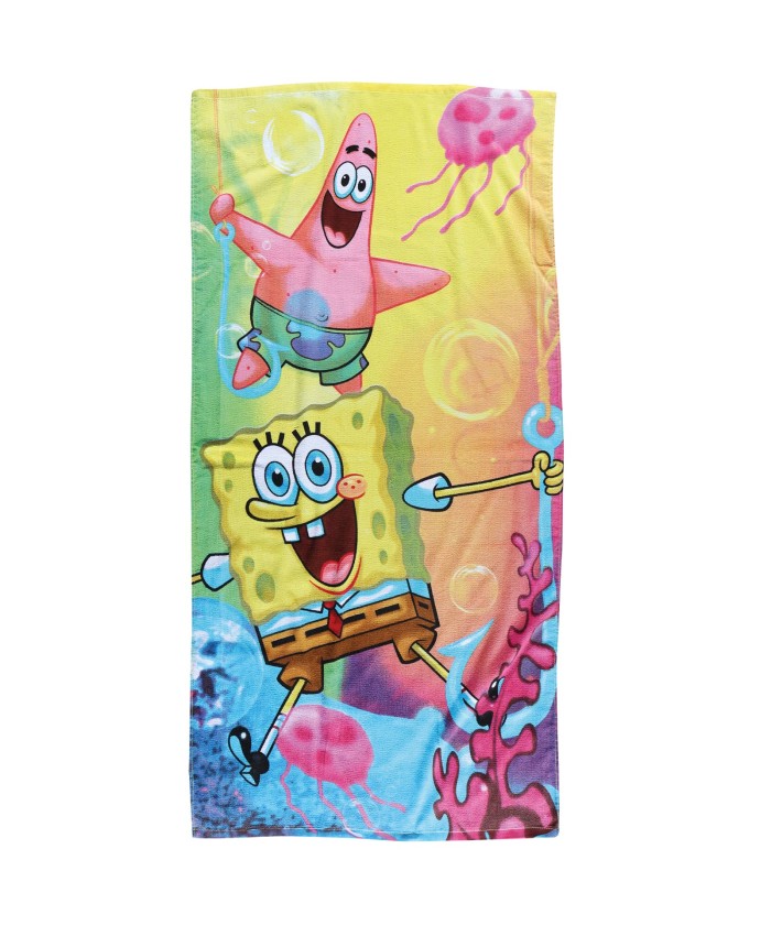ΠΕΤΣΕΤΑ ΘΑΛΑΣΣΗΣ SPONGEBOB 70Χ140 5867 ΓΑΛΑΖΙΟ, ΚΙΤΡΙΝΟ, ΡΟΖ