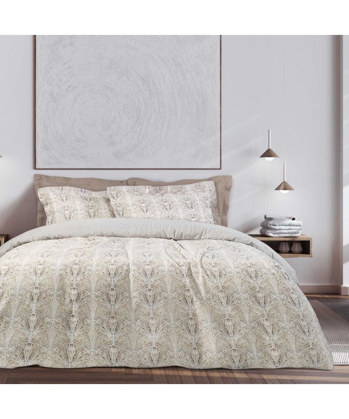 DAS HOME ΚΟΥΒΕΡΛΙ ΜΟΝΟ CASUAL 5405 ΚΡΕΜ, ΜΠΕΖ