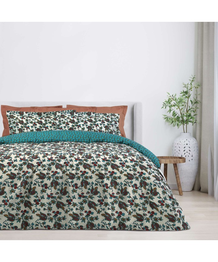 DAS HOME ΚΟΥΒΕΡΛΙ ΜΟΝΟ CASUAL 5401 ΜΠΟΡΝΤΩ, ΠΕΤΡΟΛ, ΩΧΡΑ