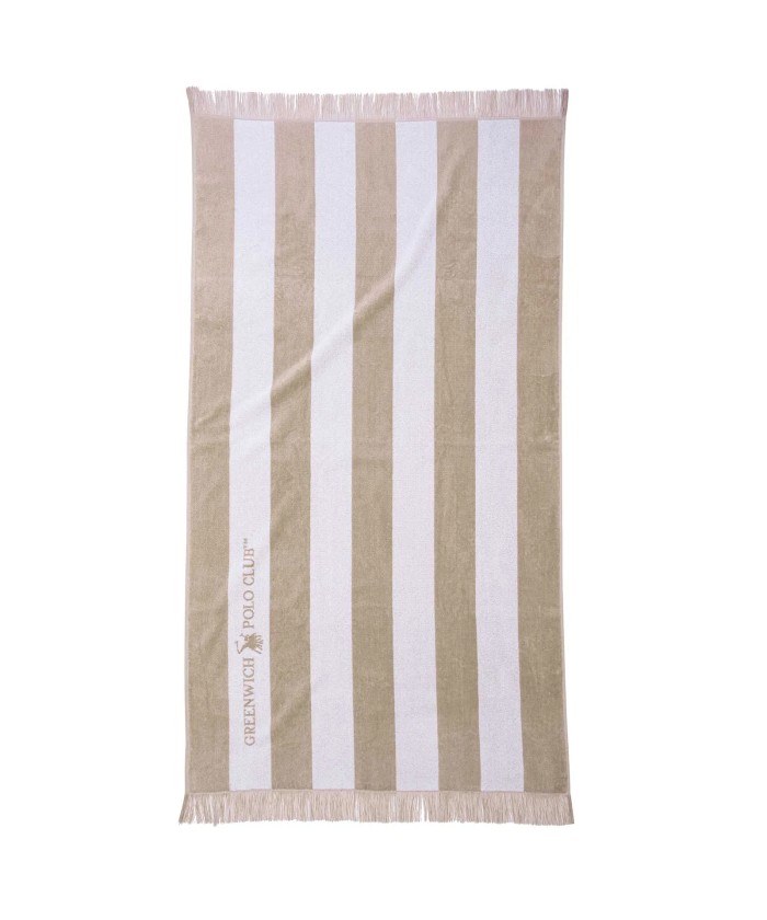 GREENWICH POLO CLUB ΠΕΤΣΕΤΑ ΘΑΛΑΣΣΗΣ 90Χ170 3729 TAUPE, WHITE