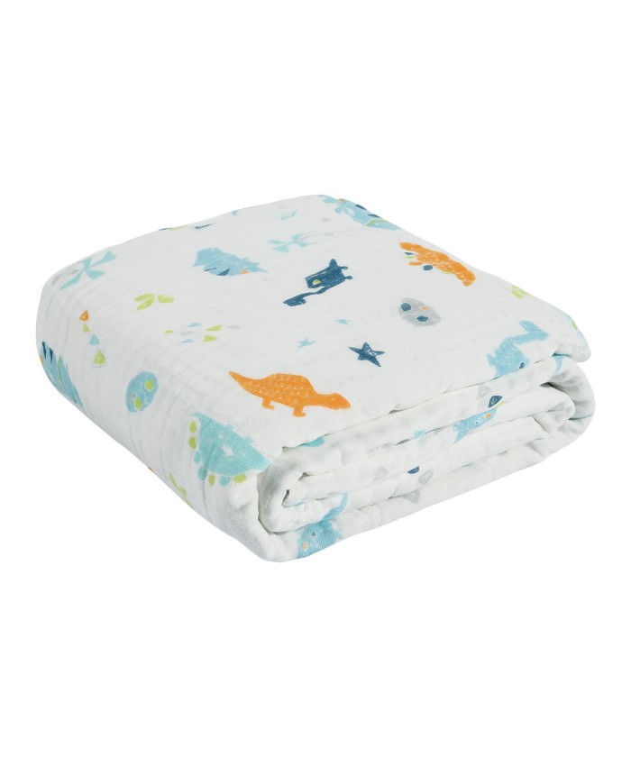 DAS BABY ΚΟΥΒΕΡΤΑ-ΜΟΥΣΕΛΙΝΑ 105X150 RELAX 6623 ΛΕΥΚΟ, ΜΠΛΕ, ΠΟΡΤΟΚΑΛΙ