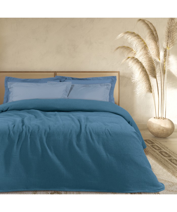 DAS HOME ΚΟΥΒΕΡΤΑ ΠΙΚΕ 220X240 0472 ΜΠΛΕ