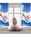 DAS KIDS 2122 ΚΟΥΡΤΙΝΑ-ΚΡΙΚΟΥΣ 140Χ280 ΜΠΛΕ, ΣΙΕΛ, ΣΟΜΟΝ