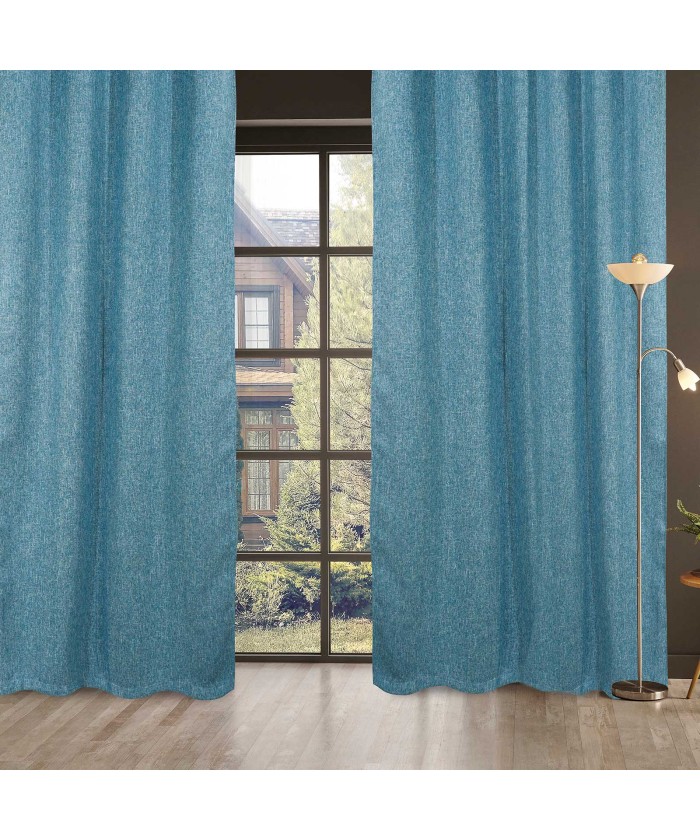 DAS HOME 2132 ΚΟΥΡΤΙΝΑ 140Χ280 ΜΕ ΤΡΟΥΚΣ ΜΠΛΕ