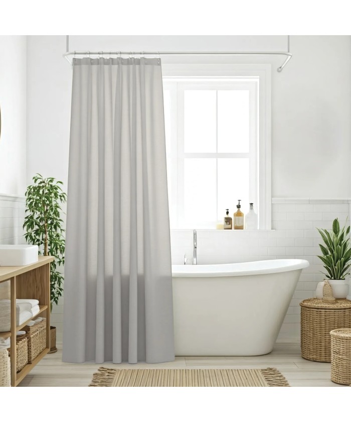 DAS HOME ΚΟΥΡΤΙΝΑ ΜΠΑΝΙΟΥ 240X180 0805 GREY