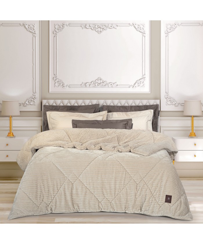 GREENWICH POLO CLUB ΚΟΥΒΕΡΤΟΠΑΠΛΩΜΑ ΥΠΕΡΔΙΠΛΟ SHERPA 3482 IVORY