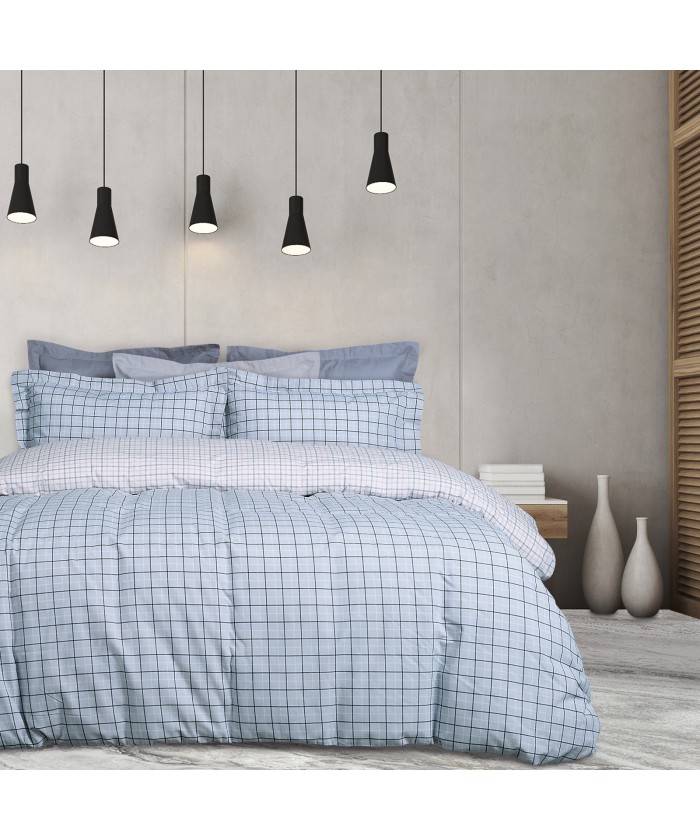DAS HOME ΣΕΤ ΣΕΝΤΟΝΙΑ ΥΠΕΡΔΙΠΛΑ ΜΕ ΛΑΣΤΙΧΟ CASUAL 5418 ΓΚΡΙ, ΛΕΥΚΟ, ΜΑΥΡΟ