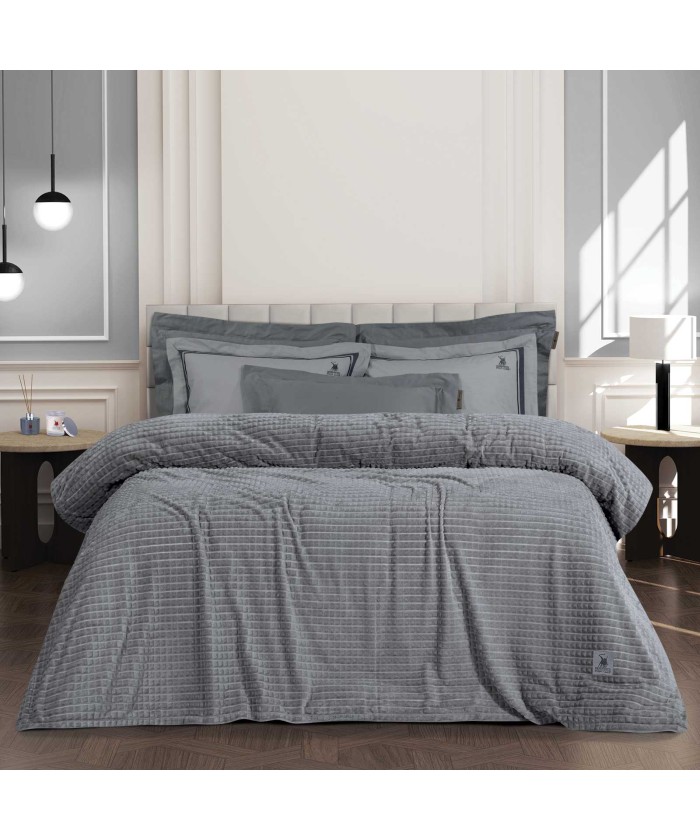 GREENWICH POLO CLUB ΚΟΥΒΕΡΤΑ FLEECE 160X220 ESSENTIAL 3450 GREY