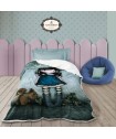SANTORO GORJUSS 5032 ΚΟΥΒΕΡΤΑ FLEECE SHERPA 160X220 YOU BROUGHT ME LOVE ΓΚΡΙ, ΜΠΛΕ