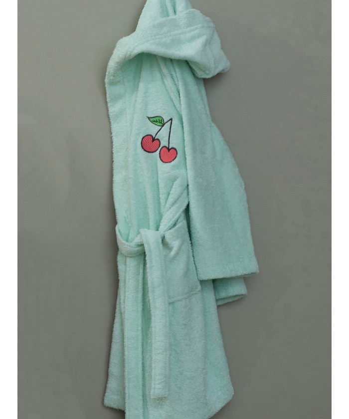 Μπουρνούζι με Κουκούλα Kids Bath CHERRY AQUA 12-14