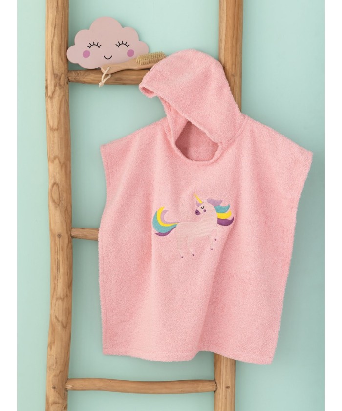 Poncho Kids Bath UNICORN MAGIC PINK
