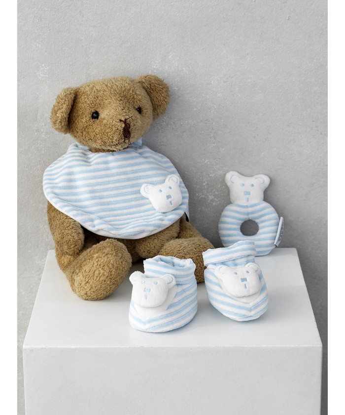 Σετ Καλτσάκια & Σαλιάρα & Κουδουνίστρα New Baby NB0119 BLUE
