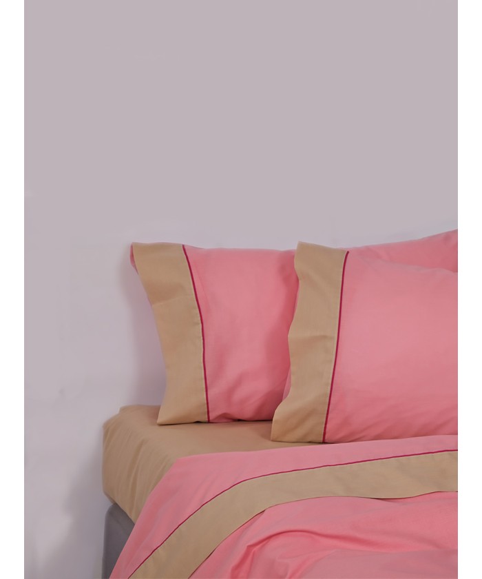 Σετ Πάπλωμα Υπέρδιπλο 240x250 COLOUR BLOCKING PINK/CAMEL