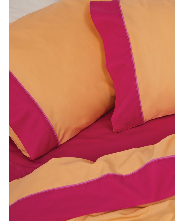 Σετ Κουβερλι Υπέρδιπλο 240x250 COLOUR BLOCKING APRICOT/FUCHSIA