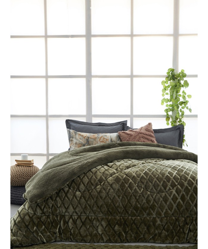 Κουβερτοπάπλωμα Υπέρδιπλο 220x240 NADINE KHAKI