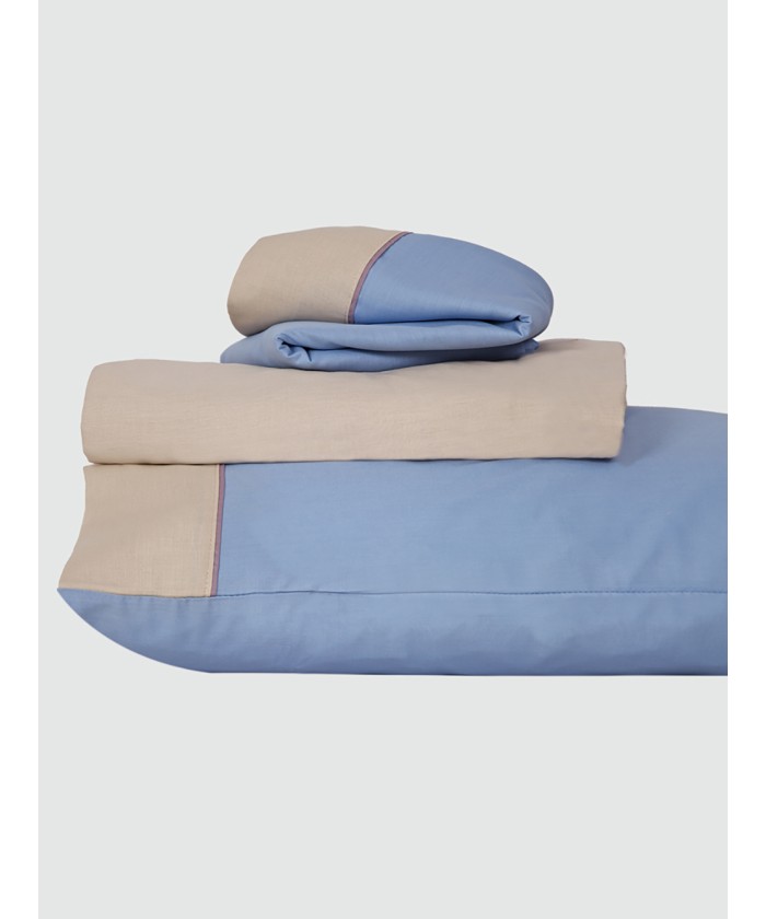 Σετ Πάπλωμα Υπέρδιπλο 240x250 COLOUR BLOCKING CIEL/SAND