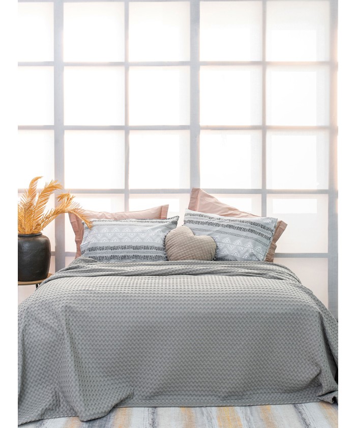 Κουβέρτα Πικέ 240x260 QUINN GREY