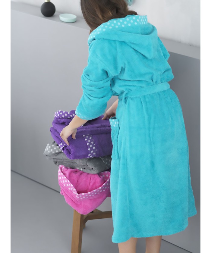 Μπουρνούζι Bath Collection DOTS TURQUOISE